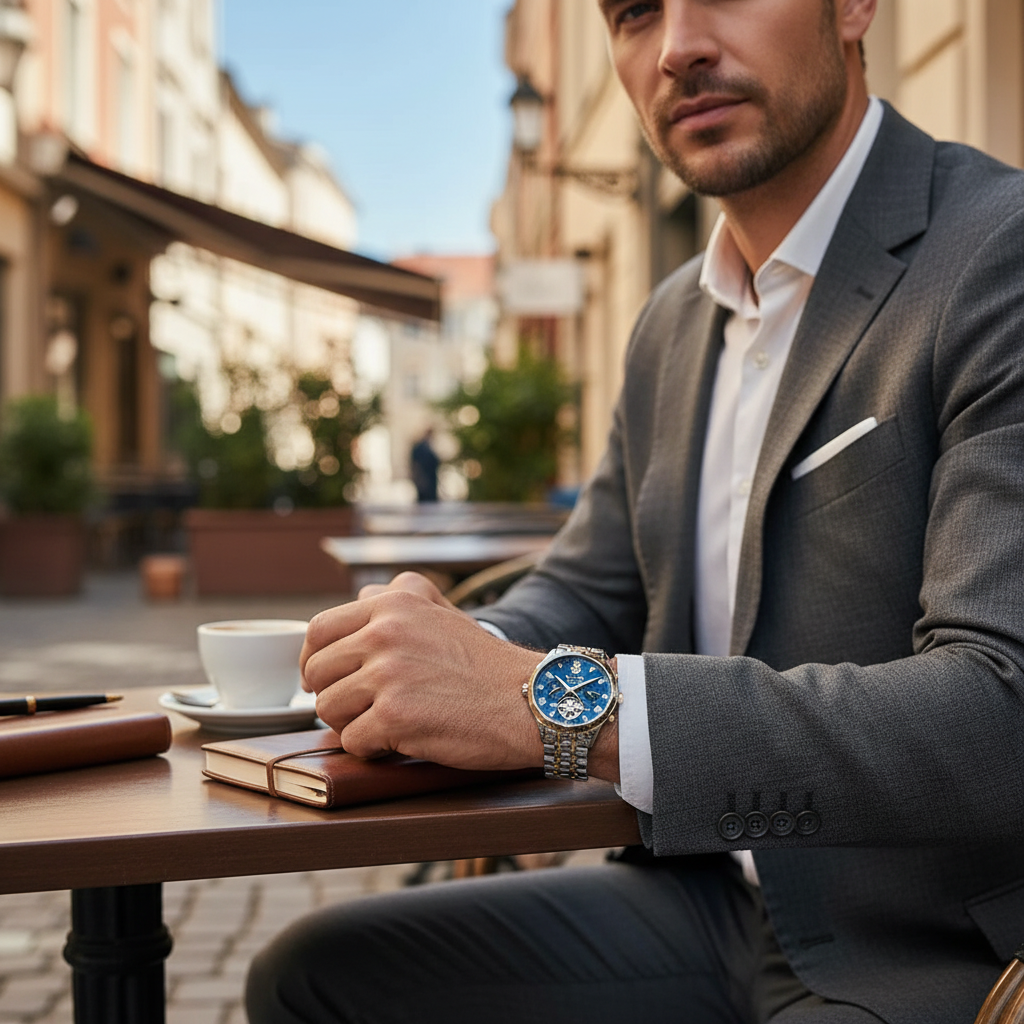 OLEVS Automatic Watches for Men Stainless Steel Moon Phase  Skeleton Flywheel Mechanical Men's Wristwatch Luxury Man Watch 6620